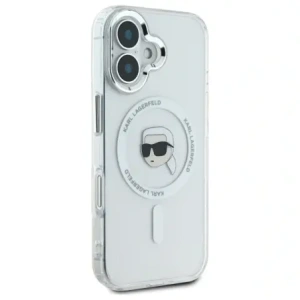 Wholesale Karl Lagerfeld KLHMP16MHLSKIH Apple iPhone 16 Plus hardcase IML Metal Karl Head MagSafe white - KLD21733 - {ean13} - Hurt