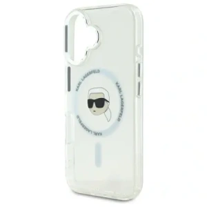 Wholesale Karl Lagerfeld KLHMP16MHLSKIH Apple iPhone 16 Plus hardcase IML Metal Karl Head MagSafe white - KLD21733 - {ean13} - Hurt