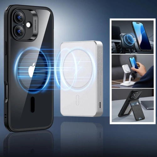 Zestaw ESR Classic Hybrid Halolock MagSafe & Tempered Glass Apple iPhone 16 Clear/black