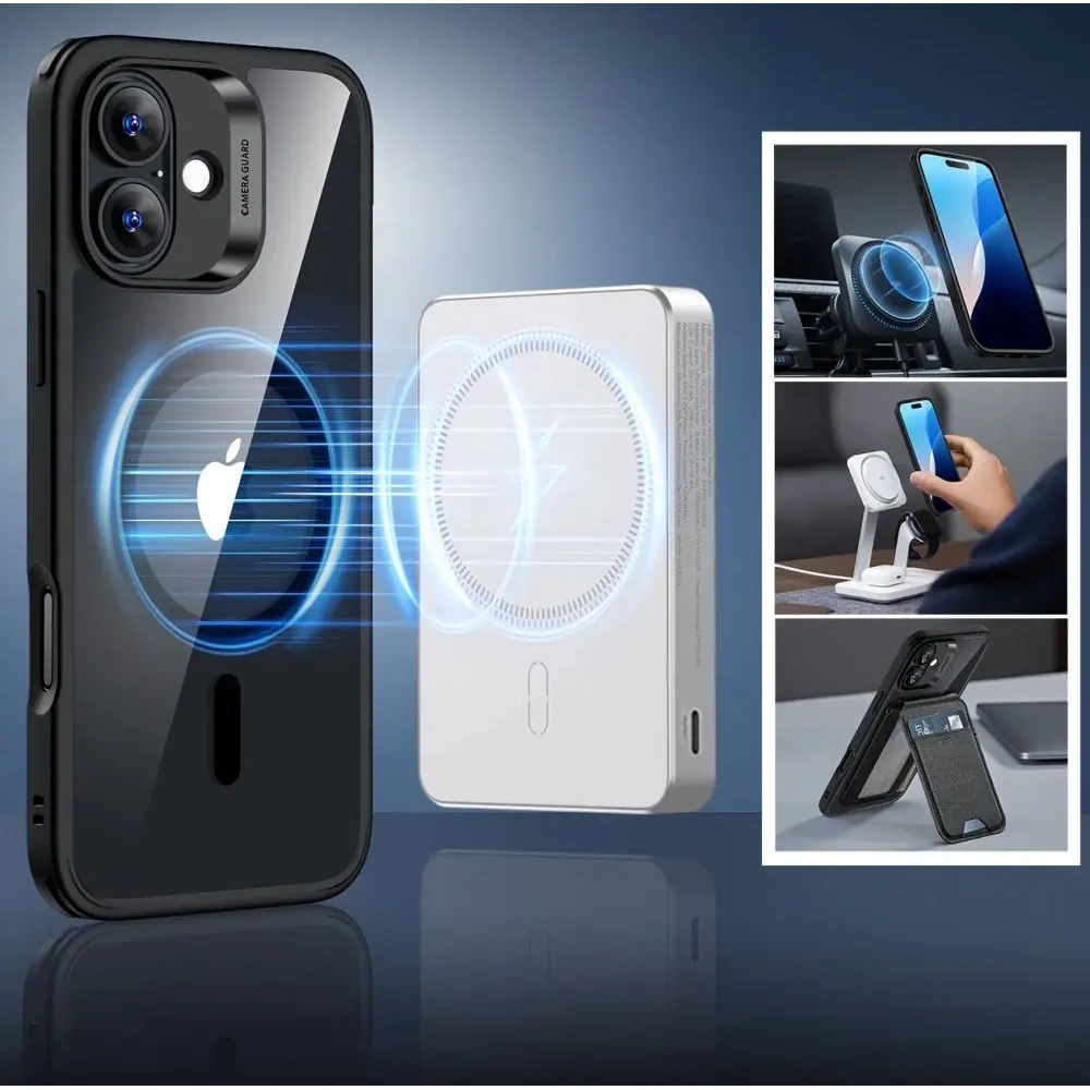 Hurtownia GSM - ESR Classic Hybrid Halolock MagSafe & Tempered Glass Apple iPhone 16 Átlátszó/fekete - ESR849 - {ean13} - Hurt