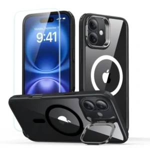 Hurtownia GSM - ESR Suport hibrid clasic Halolock MagSafe și sticlă securizată Apple iPhone 16 Clar/negru - ESR850 - {ean13} - Hurt
