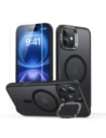 ESR Classic Hybrid Kickstand Halolock MagSafe & Tempered Glass Apple iPhone 16 Frosted Black