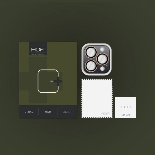 Szkło na obiektyw aparatu Hofi Camring Pro+ Apple iPhone 16 Pro / 16 Pro Max Desert Titanium