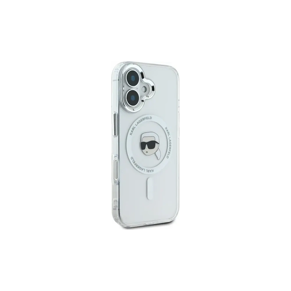 Hurtownia GSM - Karl Lagerfeld KLHMP16SHLSKIH Apple iPhone 16 Hartschale IML Metall Karl Kopf MagSafe weiß - KLD21734 - {ean13} - Hurt