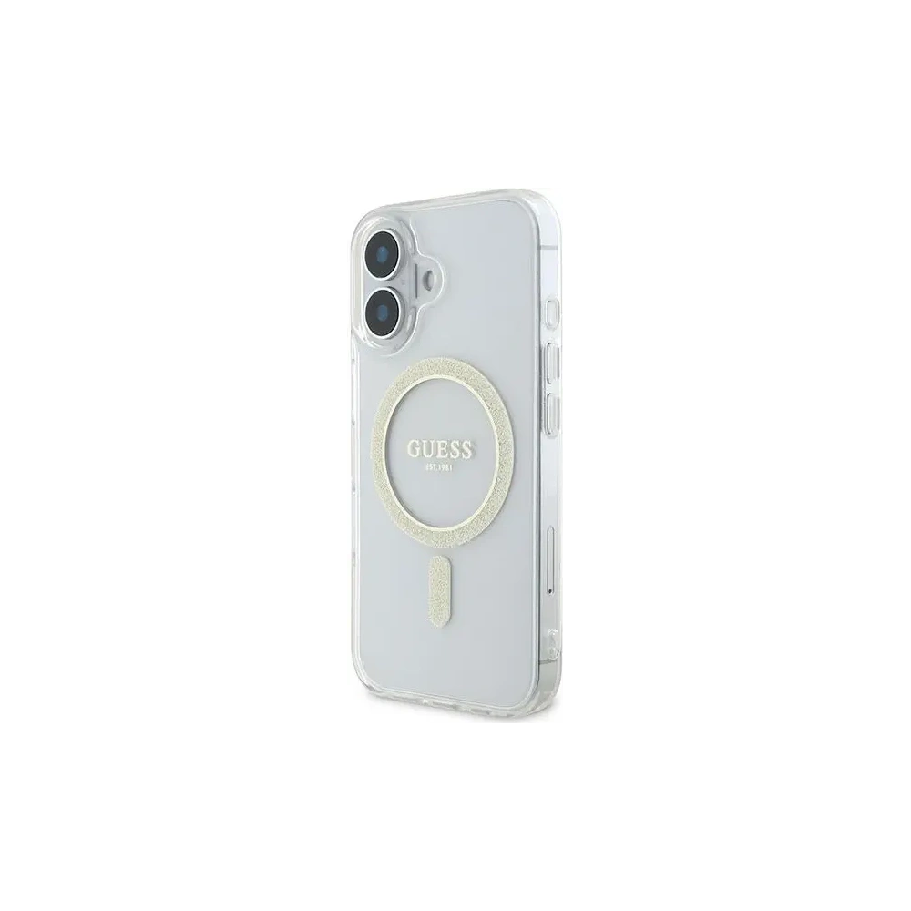 Hurtownia GSM - Guess GUHMP16SHFGERET Apple iPhone 16 hardcase IML Glitter Circle MagSafe transparent - GUE3633 - {ean13} - Hurt