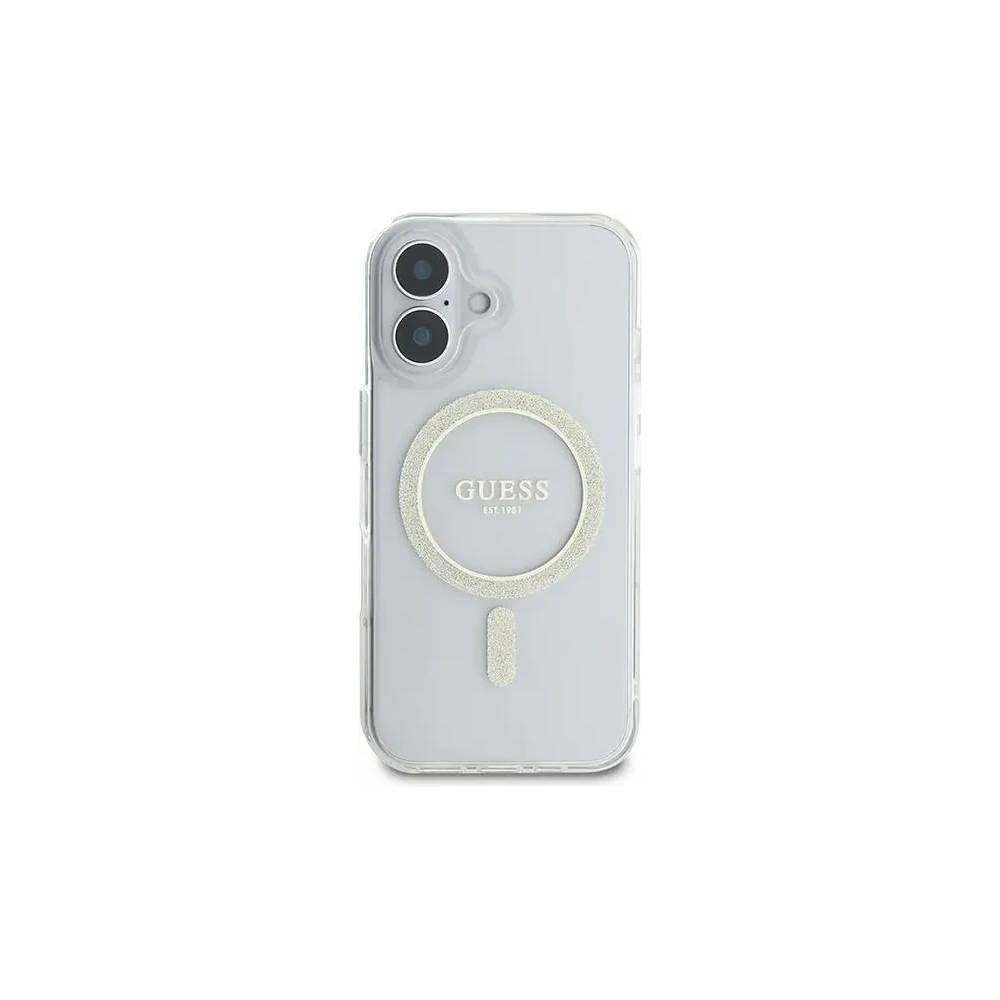 Hurtownia GSM - Guess GUHMP16SHFGERET Apple iPhone 16 hardcase IML Glitter Circle MagSafe transparent - GUE3633 - {ean13} - Hurt