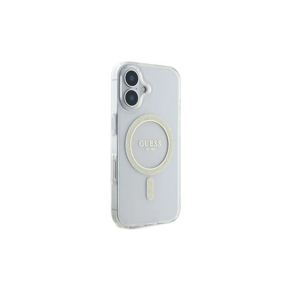 Hurtownia GSM - Guess GUHMP16SHFGERET Apple iPhone 16 hardcase IML Glitter Circle MagSafe transparent - GUE3633 - {ean13} - Hurt