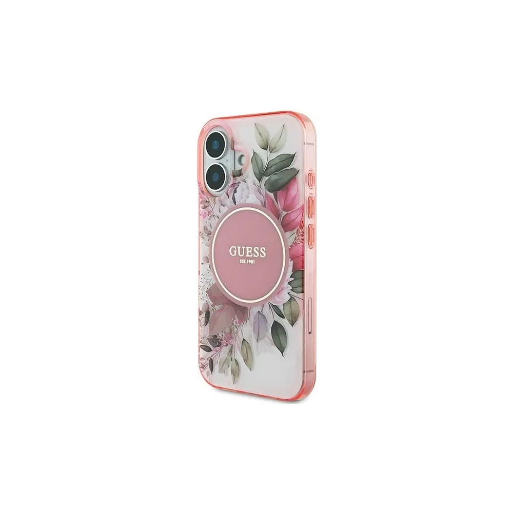Hurtownia GSM - Guess GUHMP16SHFWBDCEP Apple iPhone 16 hardcase IML Floare & Cerc Tonal MagSafe roz - GUE3635 - {ean13} - Hurt