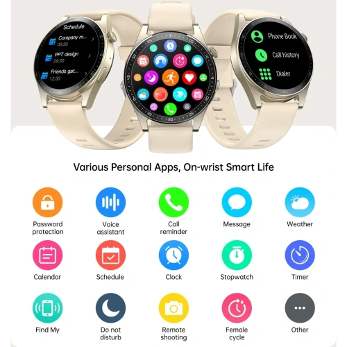 Smartwatch Joyroom Classic Series JR-FC2 IP68 złoty