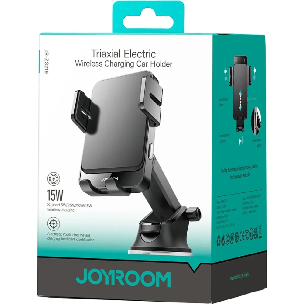 Hurtownia GSM - Joyroom JR-ZS219 autós műszerfalra szerelhető tartó 15W induktív töltő fekete színben - JYR1037 - {ean13} - Hurt