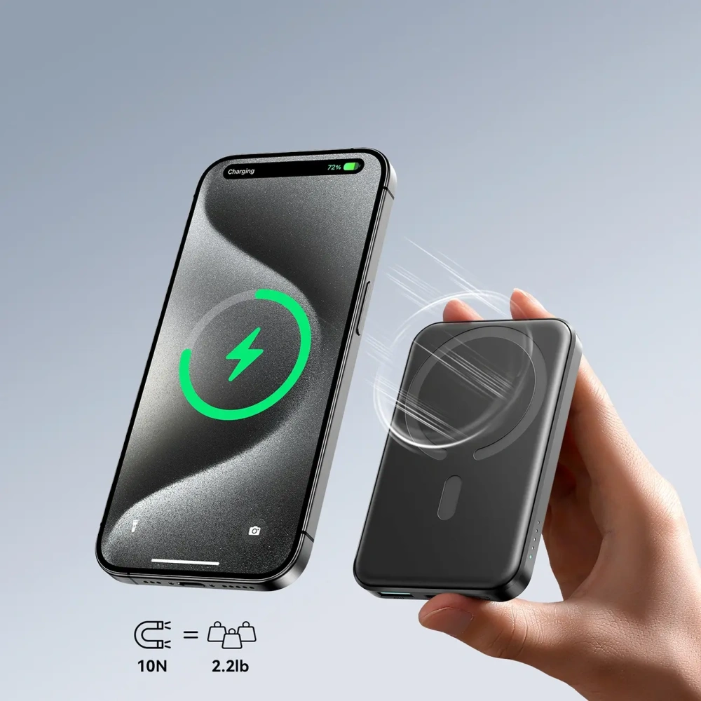 Hurtownia GSM - Powerbank Joyroom JR-W020 Mini 5000mAh 20W USB-A USB-C MagSafe czarny + kabel USB-C / USB-C - JYR1039 - {ean13} - Hurt