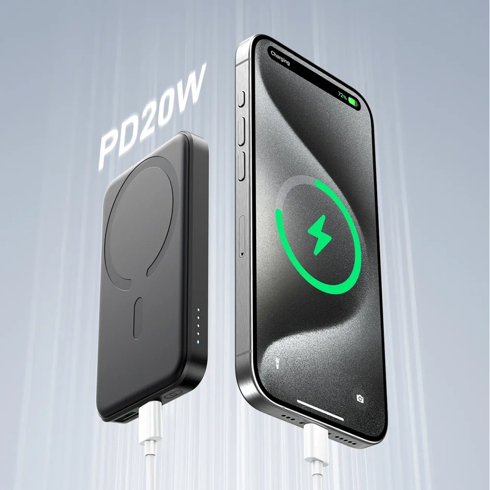 Hurtownia GSM - Joyroom JR-W020 Mini 5000mAh 20W USB-A USB-C MagSafe fekete + USB-C / USB-C kábel - JYR1039 - {ean13} - Hurt