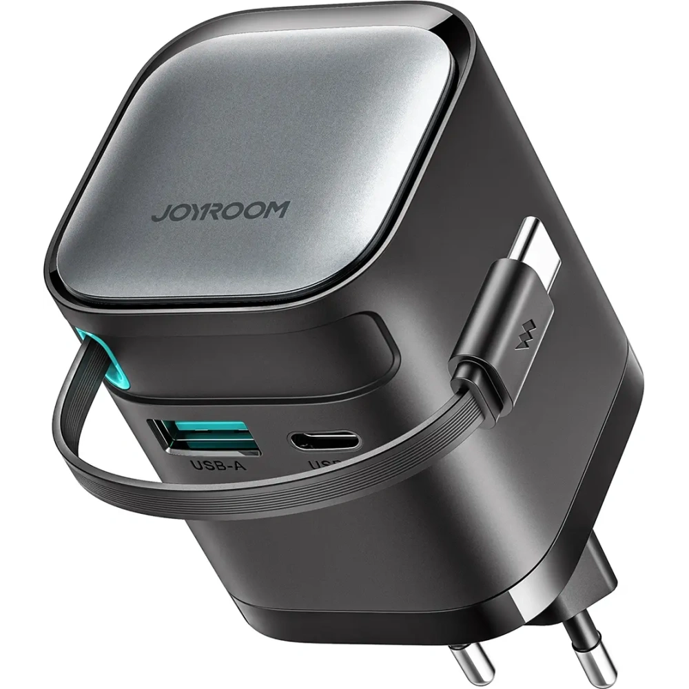 Hurtownia GSM - Joyroom JR-TCL02 GaN falitöltő 65W USB-A, USB-C beépített USB-C kábellel fekete - JYR1042 - {ean13} - Hurt
