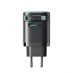 Hurtownia GSM - Joyroom JR-TCL02 GaN falitöltő 65W USB-A, USB-C beépített USB-C kábellel fekete - JYR1042 - {ean13} - Hurt