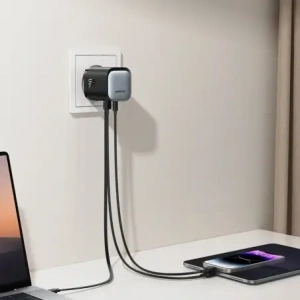 Hurtownia GSM - Joyroom JR-TCL02 GaN falitöltő 65W USB-A, USB-C beépített USB-C kábellel fekete - JYR1042 - {ean13} - Hurt