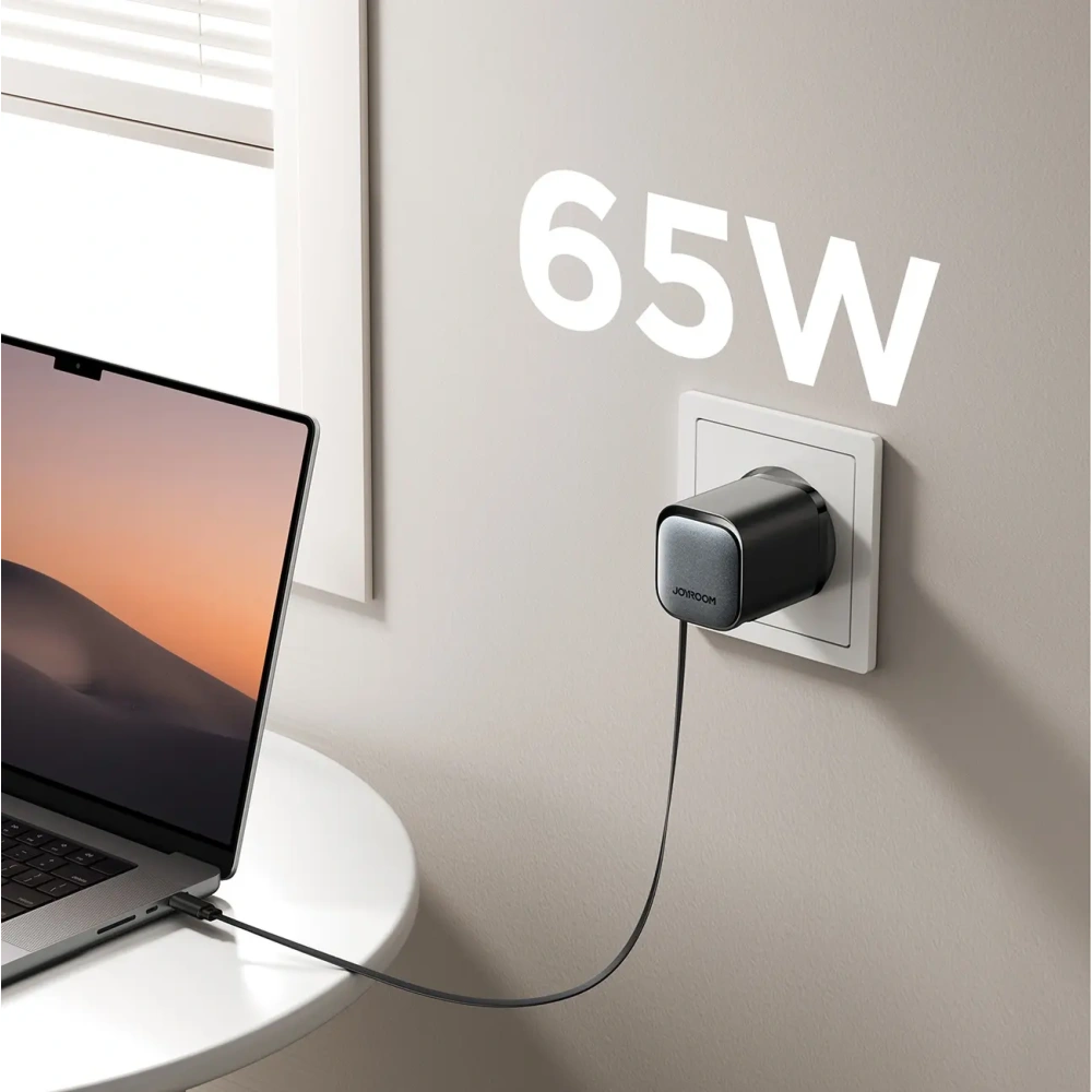 Hurtownia GSM - Joyroom JR-TCL02 GaN falitöltő 65W USB-A, USB-C beépített USB-C kábellel fekete - JYR1042 - {ean13} - Hurt