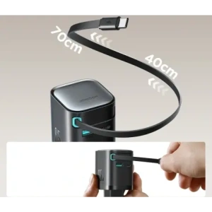 Hurtownia GSM - Joyroom JR-TCL02 GaN falitöltő 65W USB-A, USB-C beépített USB-C kábellel fekete - JYR1042 - {ean13} - Hurt