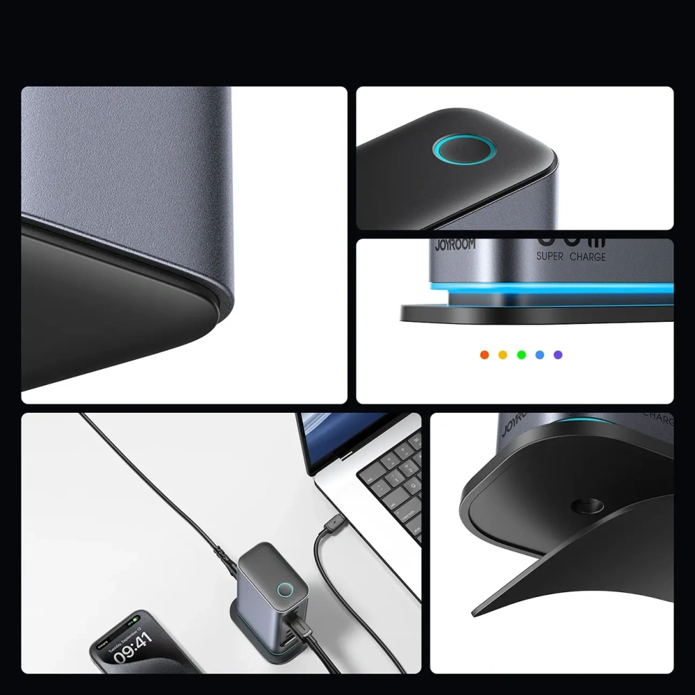 Hurtownia GSM - Joyroom JR-TCM02 GaN falitöltő többportos 65W 2xUSB-A, 4xUSB-C sötétszürke - JYR1043 - {ean13} - Hurt