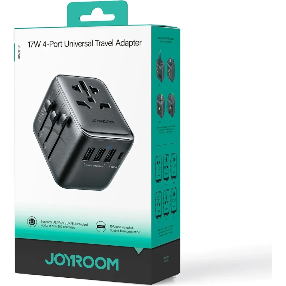 Hurtownia GSM - Joyroom JR-TCW01 utazási adapter 17W EU / US / UK / JP / AU / CN fekete - JYR1044 - {ean13} - Hurt