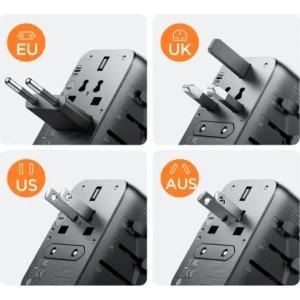 Hurtownia GSM - Joyroom JR-TCW01 utazási adapter 17W EU / US / UK / JP / AU / CN fekete - JYR1044 - {ean13} - Hurt