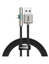 Kabel kątowy płaski USB-C Baseus Iridescent, Huawei SuperCharge, 40W, 0,5 m (czarny)