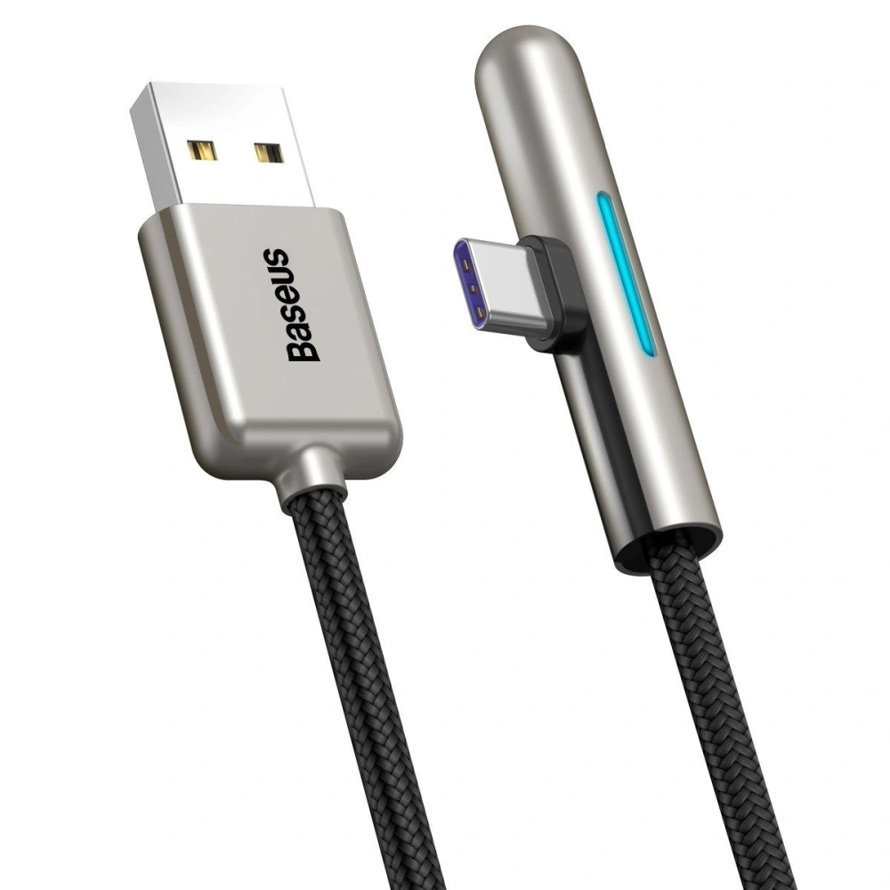 Hurtownia GSM - Kabel kątowy płaski USB-C Baseus Iridescent, Huawei SuperCharge, 40W, 0,5 m (czarny) - BSU1119BLK - {ean13} - Hurt