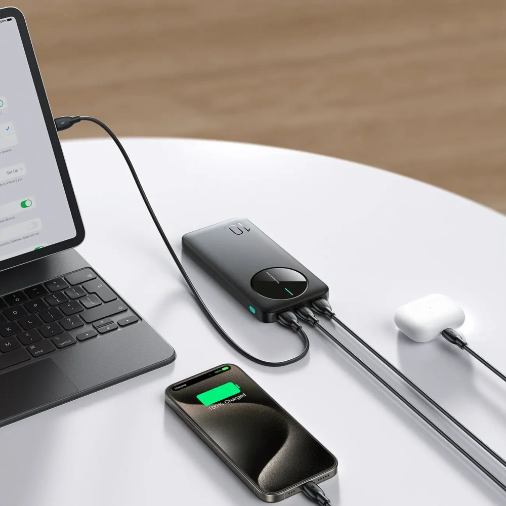 Wholesale Joyroom JR-PBF12 powerbank 10000mAh 12W 2.4A 2xUSB-A, USB-C black - JYR1046 - {ean13} - Hurt