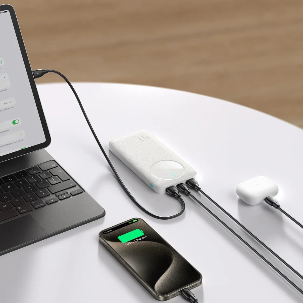 Hurtownia GSM - Joyroom JR-PBF12 powerbank 10000mAh 12W 2.4A 2xUSB-A, USB-C alb - JYR1047 - {ean13} - Hurt