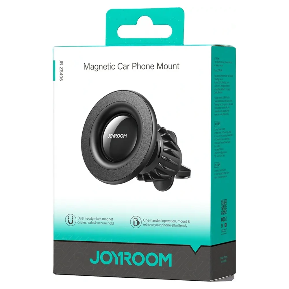 Hurtownia GSM - Joyroom JR-ZS406 mágneses autós légkondicionáló rögzítő fekete - JYR1049 - {ean13} - Hurt