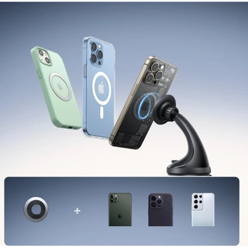 Magnetyczny uchwyt samochodowy na szybę / na kokpit Joyroom JR-ZS406 czarny