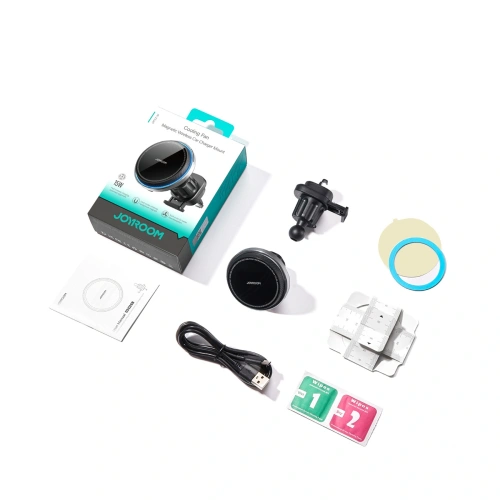 Uchwyt samochodowy z ładowarką indukcyjną MagSafe do kratki Joyroom JR-ZS387 z wentylatorem czarny