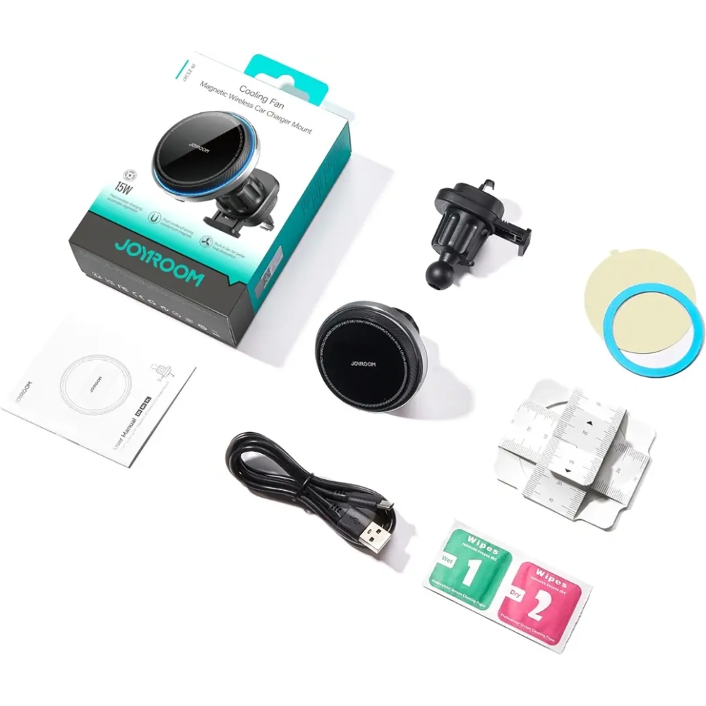Wholesale Joyroom JR-ZS387 car holder with MagSafe inductive charger for air vent with fan black - JYR1055 - {ean13} - Hurt