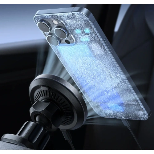 Uchwyt samochodowy z ładowarką indukcyjną MagSafe do kratki Joyroom JR-ZS387 z wentylatorem czarny