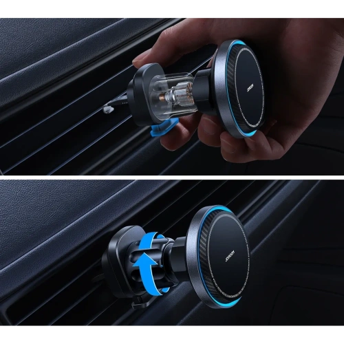 Uchwyt samochodowy z ładowarką indukcyjną MagSafe do kratki Joyroom JR-ZS387 z wentylatorem czarny