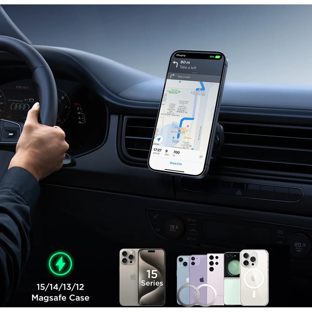 Wholesale Joyroom JR-ZS387 car holder with MagSafe inductive charger for air vent with fan black - JYR1055 - {ean13} - Hurt