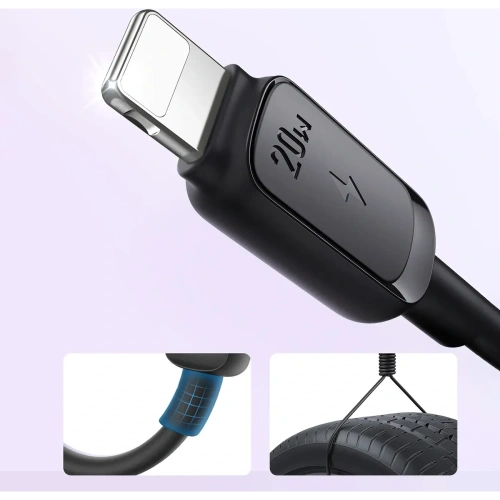 Kabel Joyroom Multi-Color Series A14 USB-C / Lightning 20W 1.2m czarny