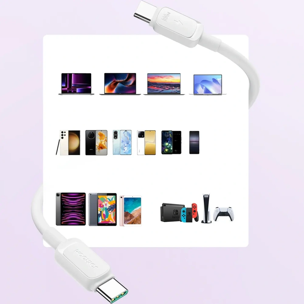 Hurtownia GSM - Joyroom Több színű A14 kábel USB-C / USB-C 100W 1.2m fehér - JYR1057 - {ean13} - Hurt