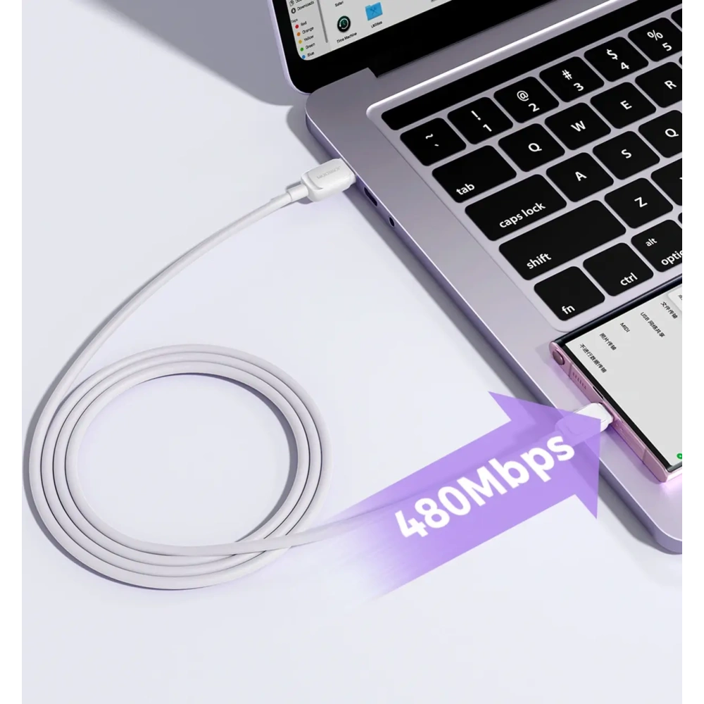 Hurtownia GSM - Joyroom Cablu Multi-Color Series A14 USB-A / USB-C 3A 1.2m alb - JYR1058 - {ean13} - Hurt