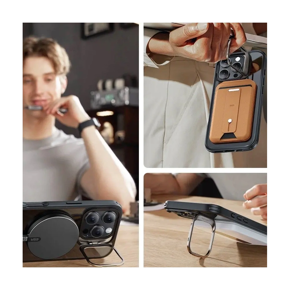 Hurtownia GSM - ESR Classic Hybrid Kickstand HaloLock MagSafe & gehärtetes Glas Apple iPhone 16 Pro klar/schwarz - ESR855 - {ean13} - Hurt