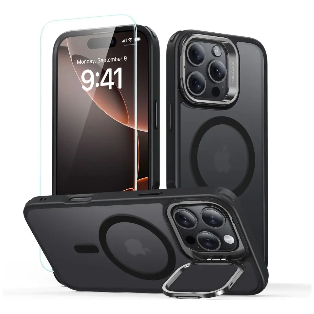 Wholesale ESR Classic Hybrid Kickstand HaloLock MagSafe & Tempered Glass Apple iPhone 16 Pro Frosted Black - ESR856 - {ean13} - Hurt