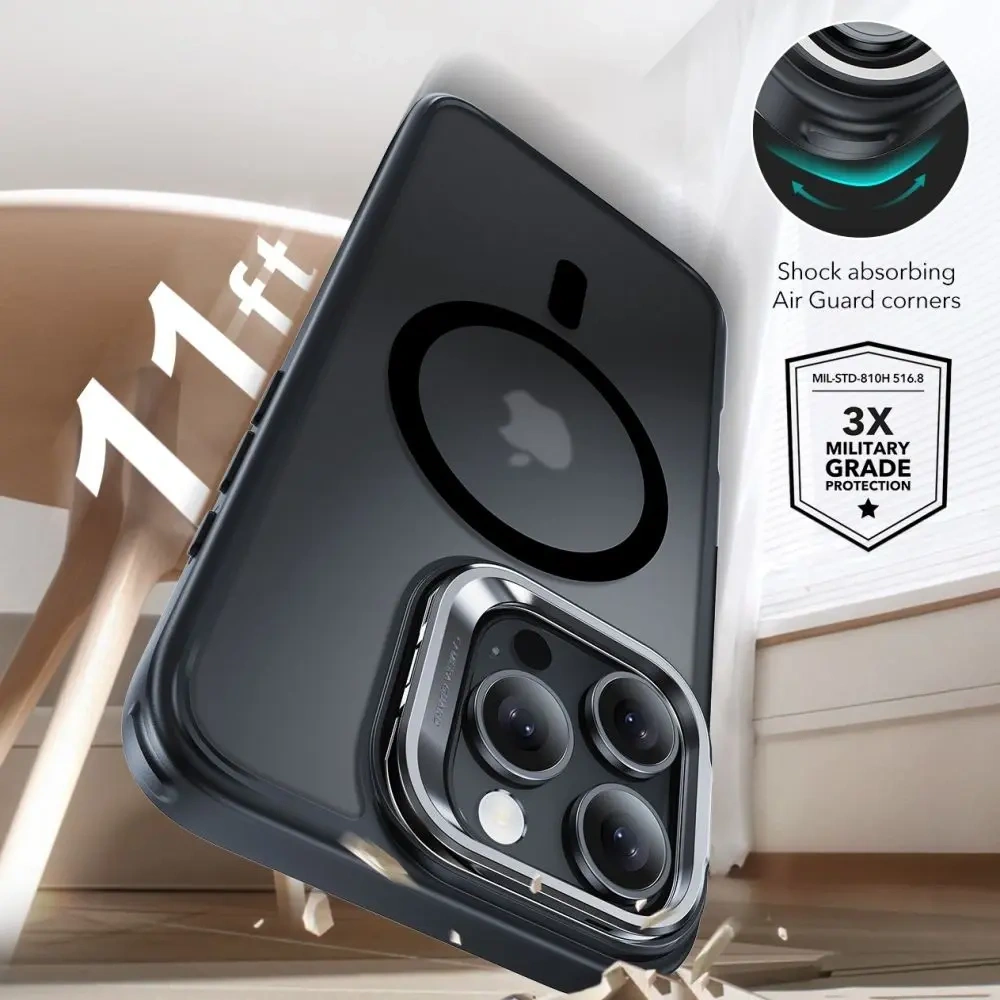 Hurtownia GSM - ESR Classic Hybrid Kickstand HaloLock MagSafe și Sticlă Temperată Apple iPhone 16 Pro Negru Înghețat - ESR856 - {ean13} - Hurt