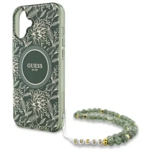 Hurtownia GSM - Etui Guess GUHMP16MHCPOFPA Apple iPhone 16 Plus hardcase IML Flowers Allover Electro With Pearl Strap MagSafe zelený/green - GUE3636 - {ean13} - Hurt