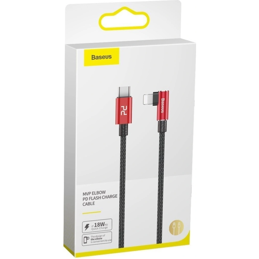 Hurtownia GSM - Kabel kątowy USB-C do Lightning PD Baseus MVP Elbow, 18W, 1m (czerwony) - BSU1126RED - {ean13} - Hurt