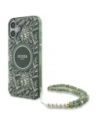 Guess GUHMP16SHCPOFPA Apple iPhone 16 kemény tok IML Virágok Mindenütt Elektro Gyöngy Pánttal MagSafe zöld