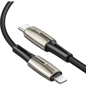 Kabel USB-C do Lightning PD Baseus Waterdrop z diodą LED, 18W, 1,3m (czarny)
