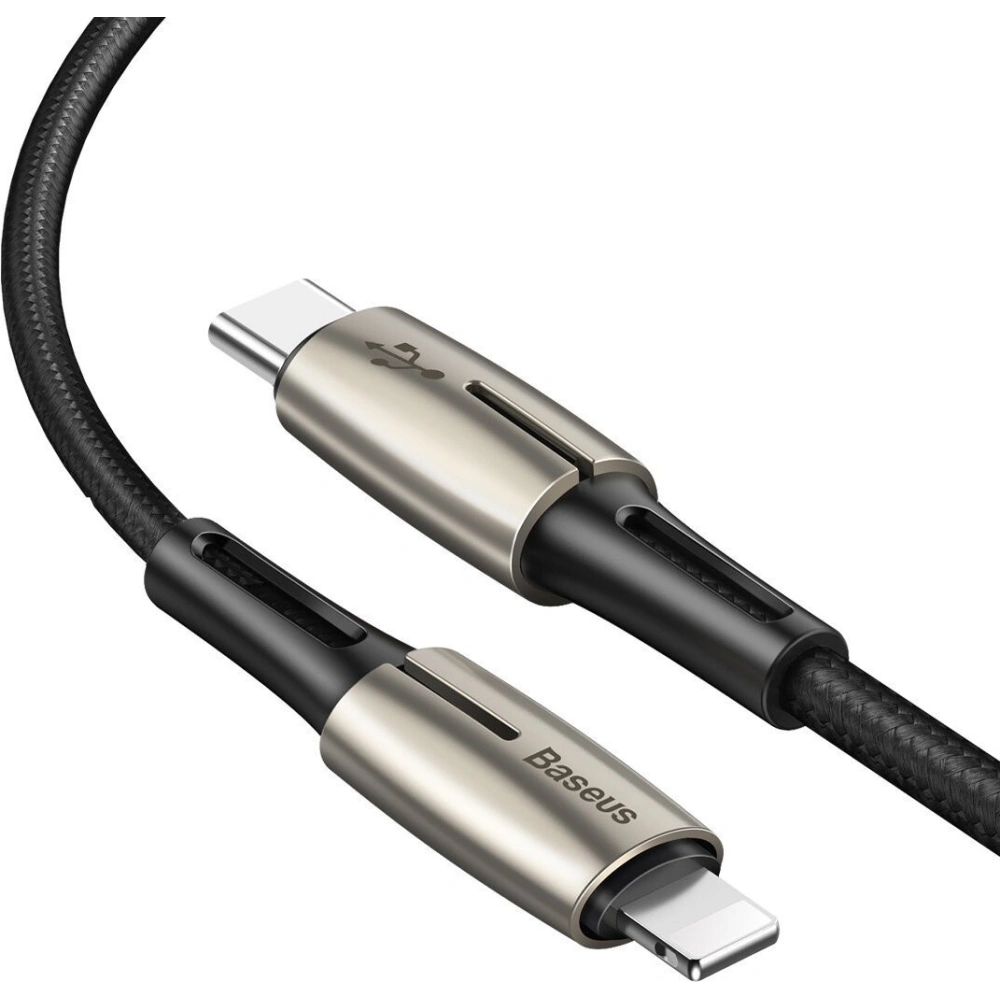 Hurtownia GSM - Kabel USB-C do Lightning PD Baseus Waterdrop z diodą LED, 18W, 1,3m (czarny) - BSU1129BLK - {ean13} - Hurt