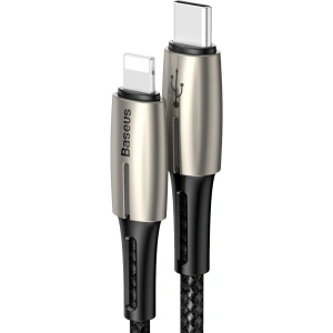 Kabel USB-C do Lightning PD Baseus Waterdrop z diodą LED, 18W, 1,3m (czarny)