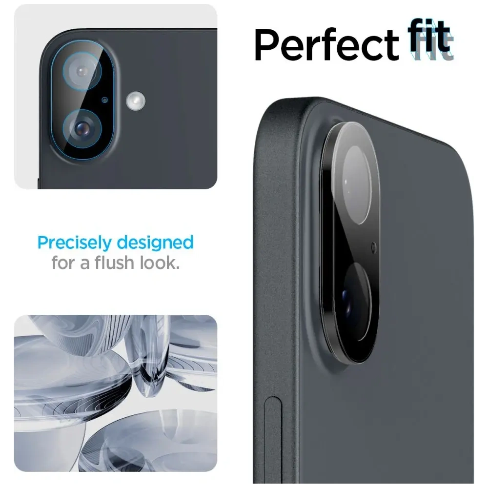 Hurtownia GSM - Spigen GLAS.tR Ez Fit Optik Pro Kamera Védő Apple iPhone 16 / 16 Plus Fekete [2 CSOMAG] - SPN16490 - {ean13} - Hurt