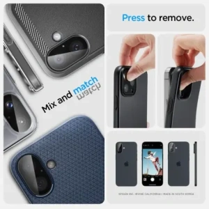 Hurtownia GSM - Spigen GLAS.tR Ez Fit Optik Pro Kamera Védő Apple iPhone 16 / 16 Plus Fekete [2 CSOMAG] - SPN16490 - {ean13} - Hurt