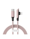 Cablul unghiular USB-C la Lightning Baseus Colorat, PD, 18W, 1.2m (roz)